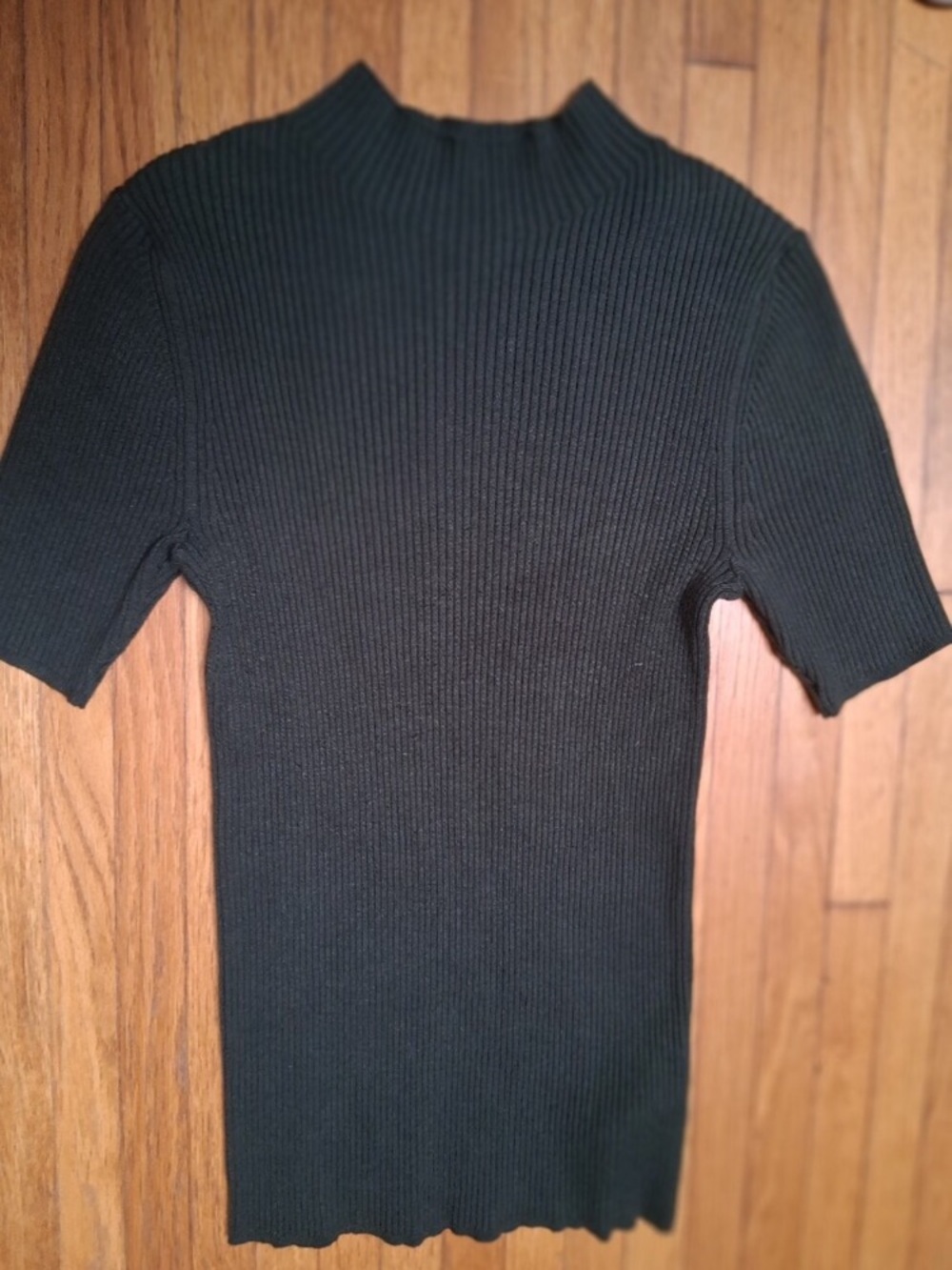 GAP Dark Green Ribbed Short-Sleeve Top